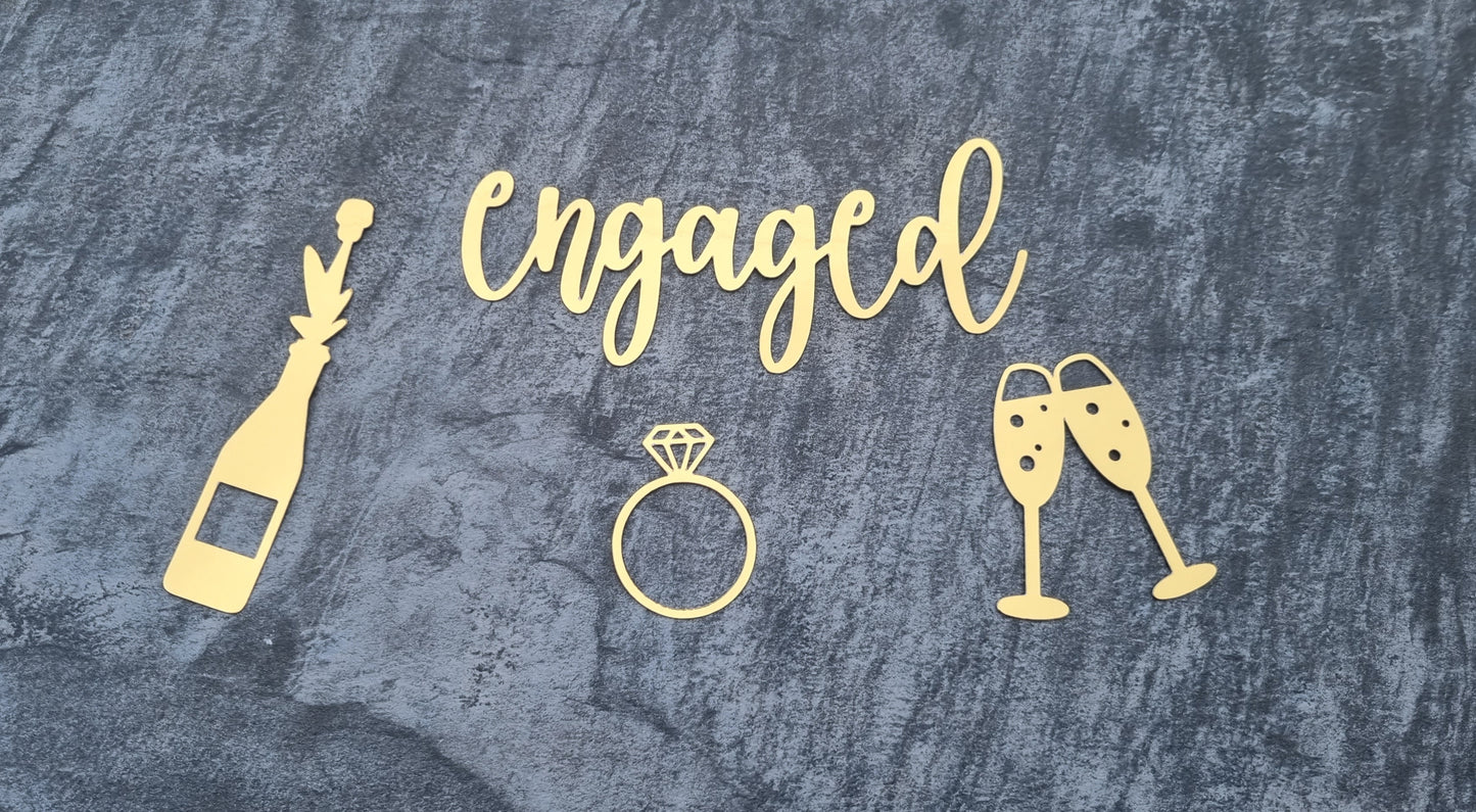 Engaged Sheet cake topper