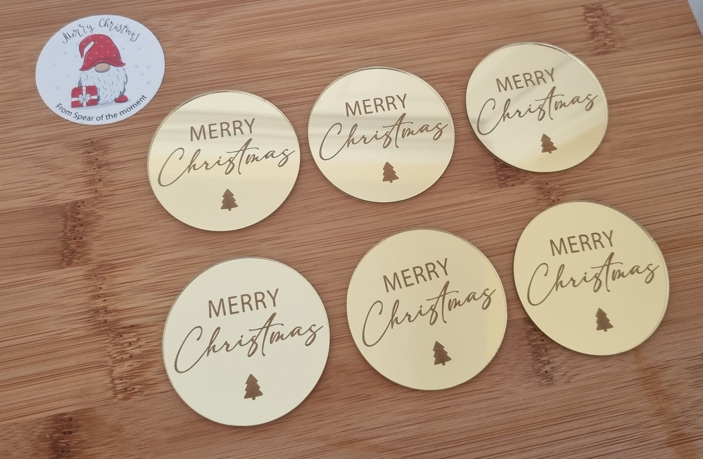 Acrylic Merry Christmas Tree toppers x6 (limited stock)