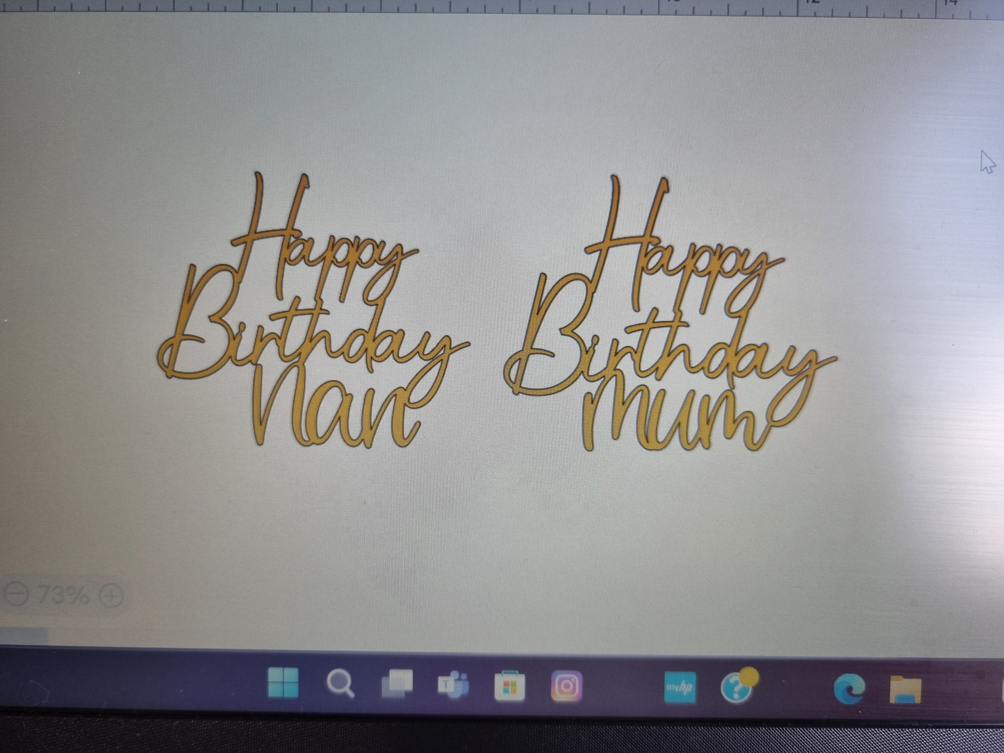 Mum/Nan Happy Birthday Charm / Sheet Cake Topper