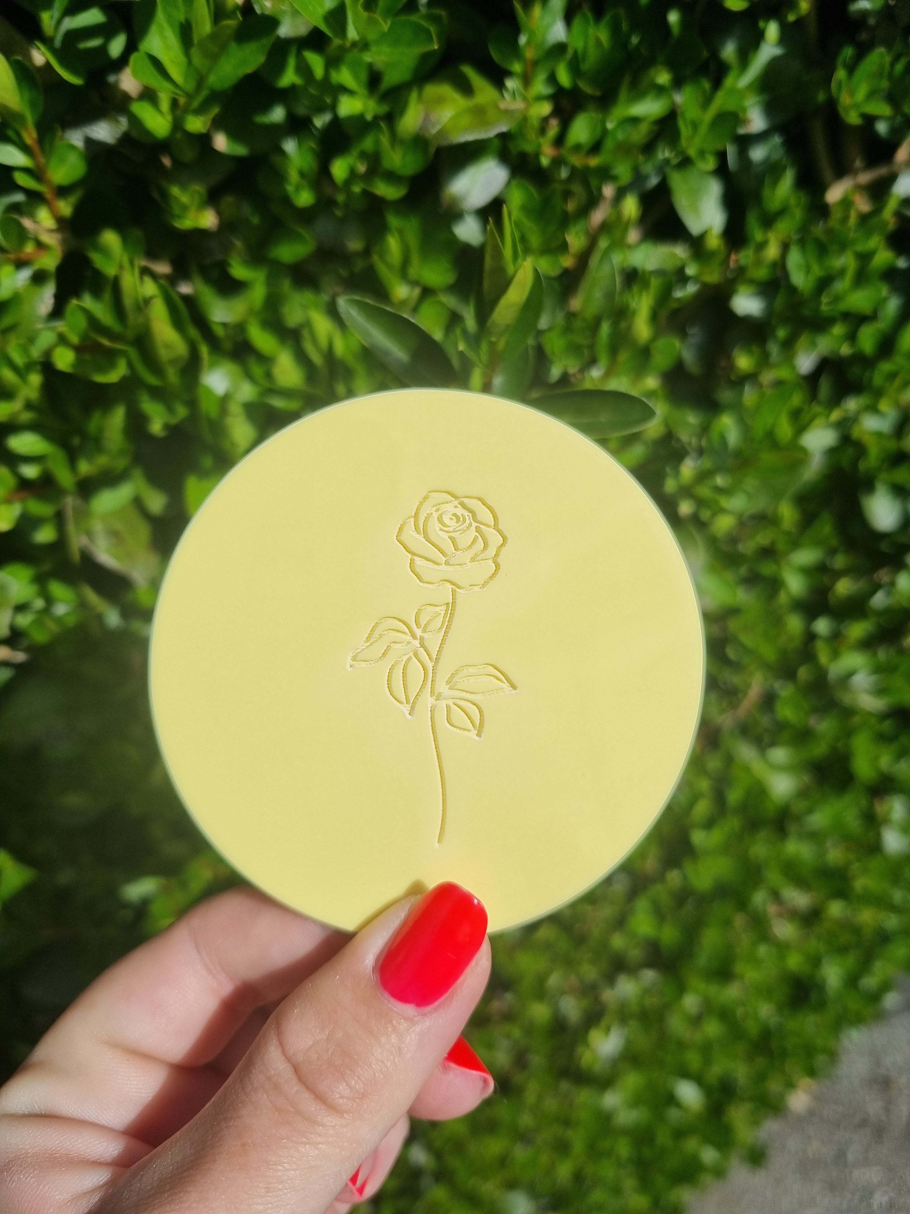 Rose stem debossing stamp style 7