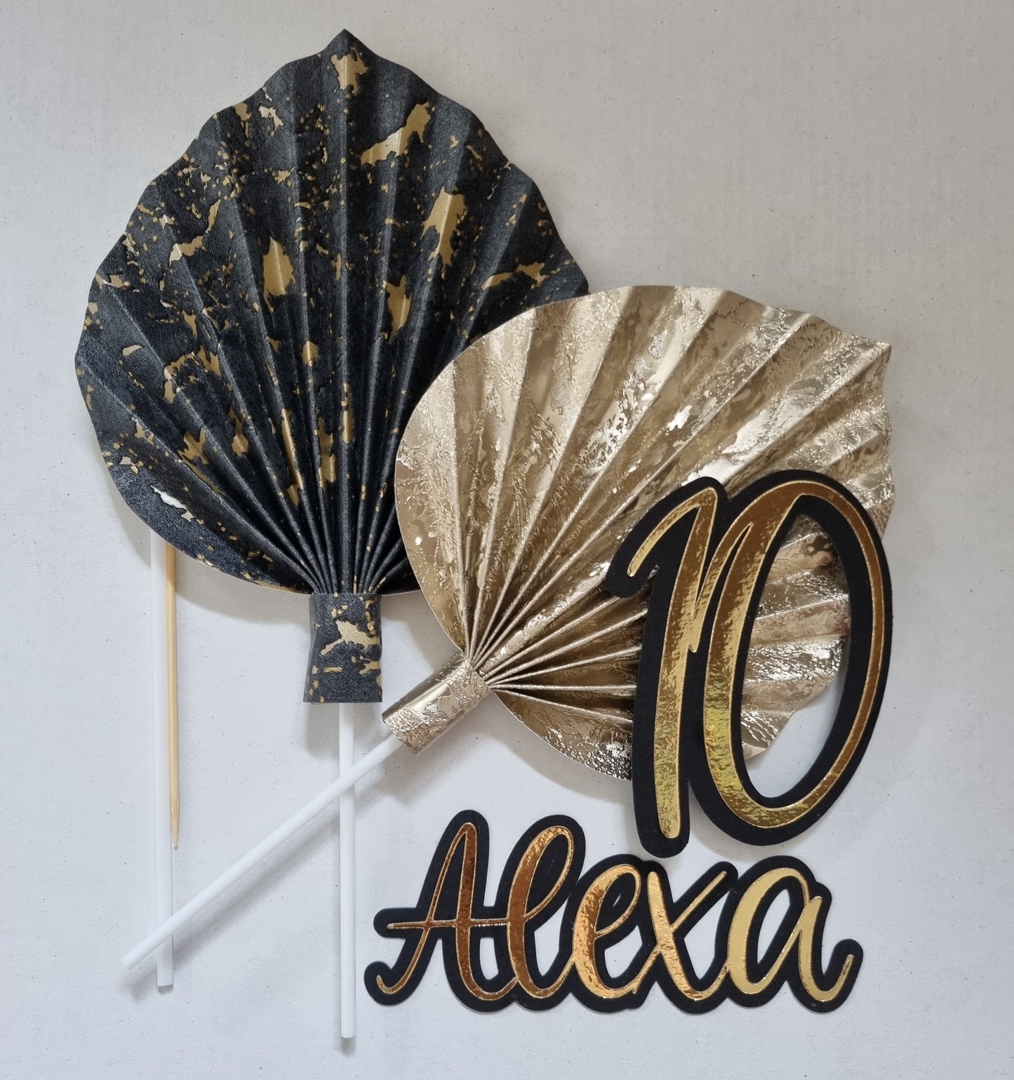 Black & Gold Palm/Name/Age Set