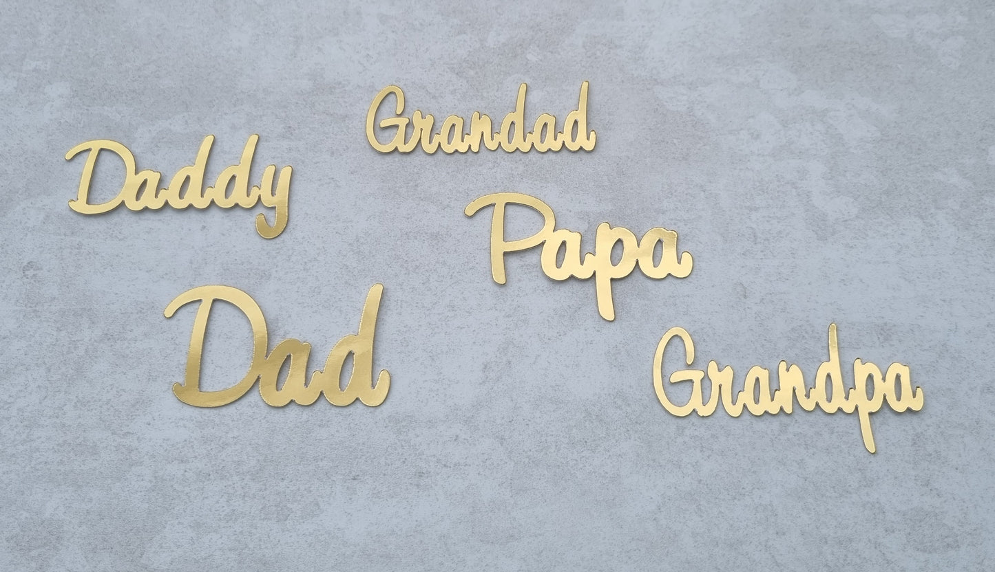 Father's Day Name Cupcake toppers