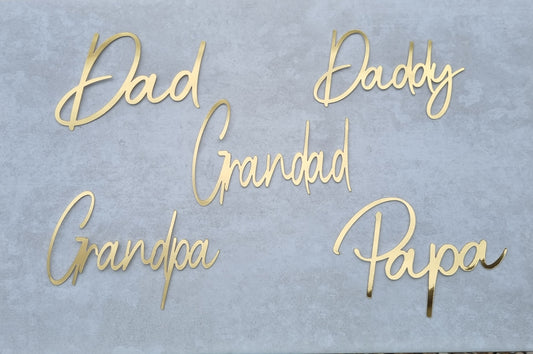 Father's Day Name Sheet cake toppers