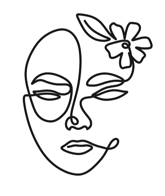 Floral face continuous line art charm